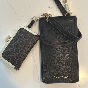Calvin Klein Crossbody Bag & Pouch – Black & Brown